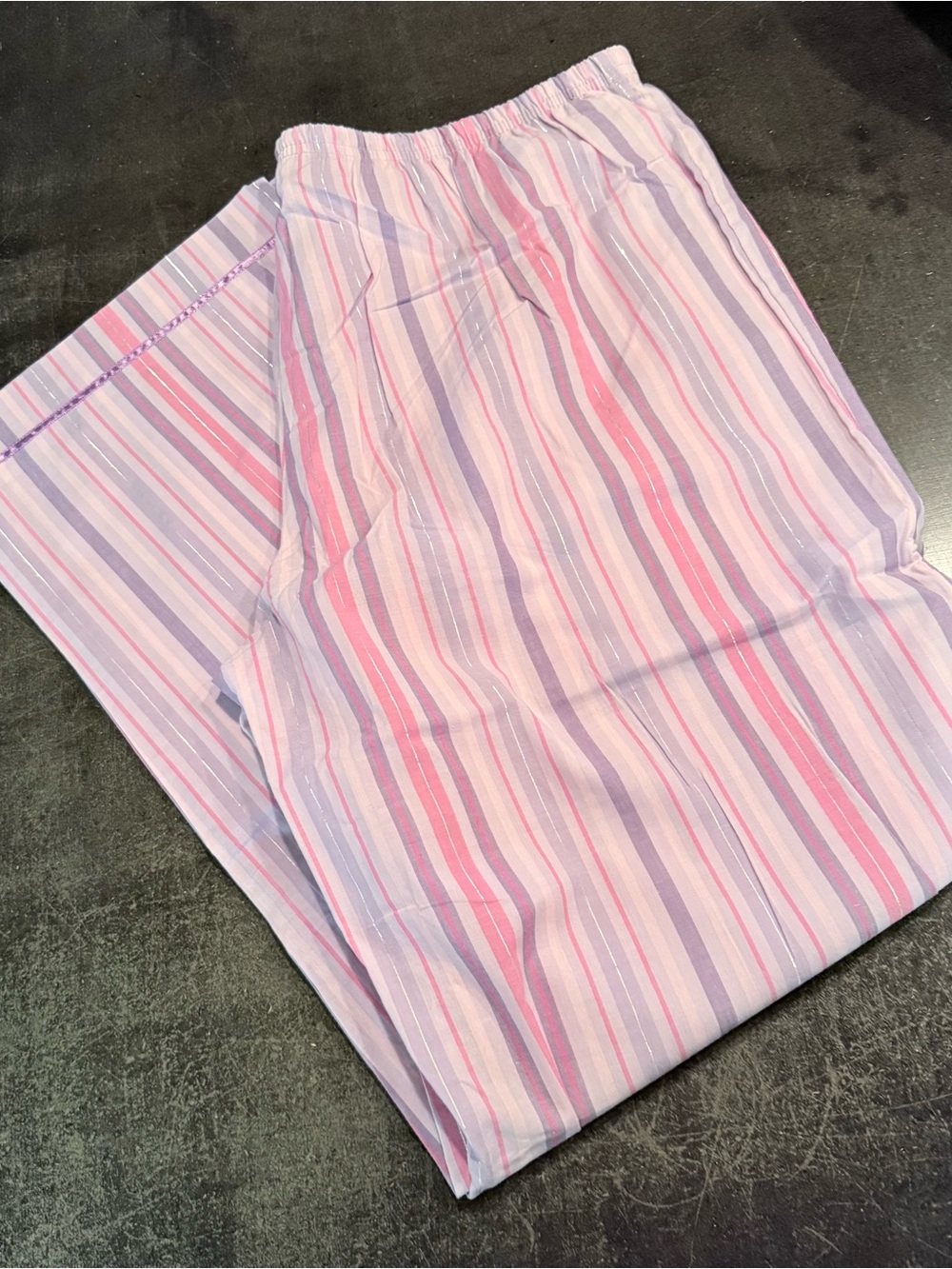 Disney Women’s Pink and Lavender Striped Pull-On Lounge Pants